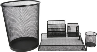 

Chrome 5 Pcs Metal Mesh T2036 Office Set(Black)