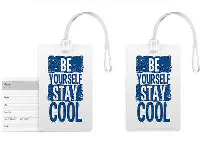

100yellow Luggage Tags- Quote Printed Designer Gloss Finish PVC Bag Tag with Silicon Strap- Ideal For Travel-Pack Of 2 Luggage Tag(Multicolor)