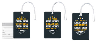 

100yellow Luggage Tags- Inspirational Printed Gloss Finish PVC Bag Tag with Silicon Strap- Ideal For Travel-Pack Of 3 Luggage Tag(Multicolor)