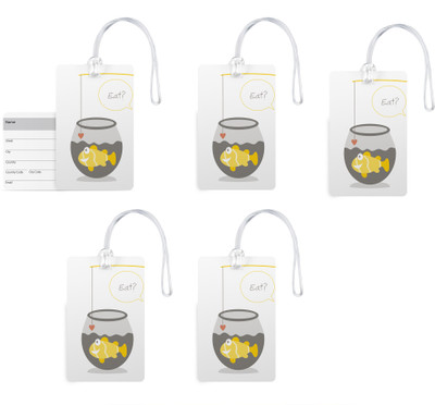 

100yellow Luggage Tags- Designer Printed High Quality Gloss Finish PVC Bag Tag with Silicon Strap- Ideal For Travel-Pack Of 5 Luggage Tag(Multicolor)