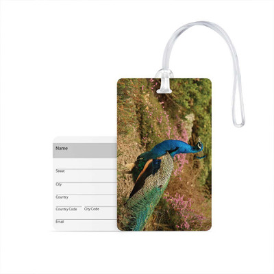 

100yellow Luggage Tag- Peacock Printed High Quality PVC Travel/Bag Tag with Silicon Strap- Ideal For Gift Luggage Tag(Multicolor)