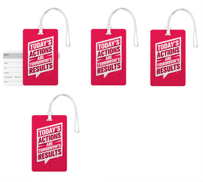 

100yellow Luggage Tags- Motivational Printed Gloss Finish PVC Bag Tag with Silicon Strap- Ideal For Travel-Pack Of 4 Luggage Tag(Multicolor)
