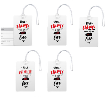 

100yellow Luggage Tags- Inspirational Printed Gloss Finish PVC Bag Tag with Silicon Strap- Ideal For Travel-Pack Of 5 Luggage Tag(Multicolor)