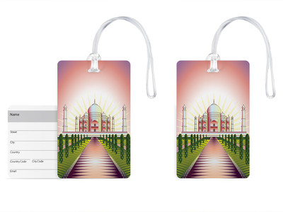 

100yellow Luggage Tags- Printed High Quality Gloss Finish PVC Travel/Bag Tag with Silicon Strap- Ideal For Gift-Pack Of 2 Luggage Tag(Multicolor)