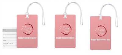 

100yellow Luggage Tags- Happy Valentine Day Printed High Quality PVC Tag with Silicon Strap- Ideal For Gift-Pack Of 3 Luggage Tag(Multicolor)