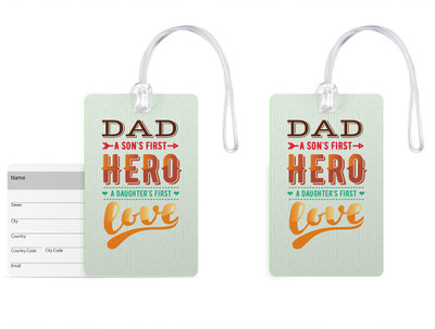 

100yellow Luggage Tags- Designer Printed Gloss Finish PVC Bag/Travel Tag with Silicon Strap- Gift For Father-Pack Of 2 Luggage Tag(Multicolor)