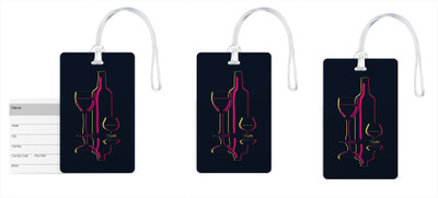 

100yellow Luggage Tags- Printed High Quality Gloss Finish PVC Bag Tag with Silicon Strap- Ideal For Travel-Pack Of 3 Luggage Tag(Multicolor)