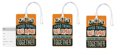 

100yellow Luggage Tags- Motivational Printed Gloss Finish PVC Bag Tag with Silicon Strap- Ideal For Travel-Pack Of 3 Luggage Tag(Multicolor)