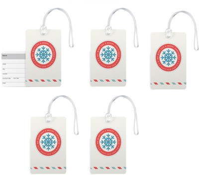 

100yellow Luggage Tags- Designer Printed Gloss Finish PVC Travel/ Bag Tag with Silicon Strap- Ideal For Travel-Pack Of 5 Luggage Tag(Multicolor)