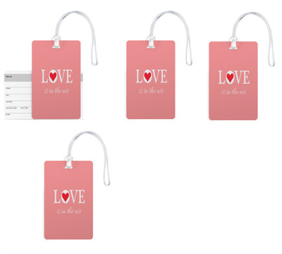 

100yellow Luggage Tags- Love Quote Printed High Quality PVC Tag with Silicon Strap- Ideal For Gift-Pack Of 4 Luggage Tag(Multicolor)