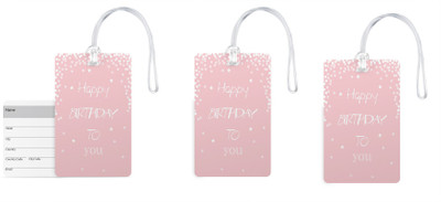

100yellow Happy Birthday To You Print PVC Luggage/Bag Tag with Silicon Strap- Ideal For Travel/Gift-Pack Of 3 Luggage Tag(Multicolor)