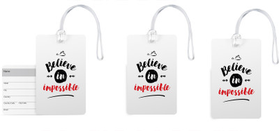 

100yellow Luggage Tags- Inspirational Printed Gloss Finish PVC Bag Tag with Silicon Strap- Ideal For Travel-Pack Of 3 Luggage Tag(Multicolor)