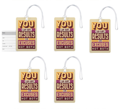 

100yellow Luggage Tags- Inspirational Printed Gloss Finish PVC Bag Tag with Silicon Strap- Ideal For Travel-Pack Of 5 Luggage Tag(Multicolor)