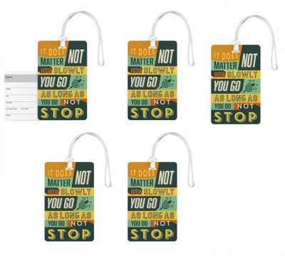 

100yellow Luggage Tags- Motivational Print High Quality PVC Bag Tag with Silicon Strap- Ideal For Travel-Pack Of 5 Luggage Tag(Multicolor)