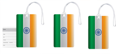 

100yellow Luggage Tags- Printed Premium Quality Gloss Finish PVC Bag Tag with Silicon Strap- Ideal For Travel-Pack Of 3 Luggage Tag(Multicolor)