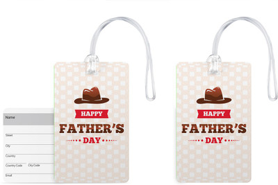 

100yellow Luggage Tags- Happy Father’s Day Print Premium Quality PVC Bag Tag with Silicon Strap- Gift For Father-Pack Of 2 Luggage Tag(Multicolor)