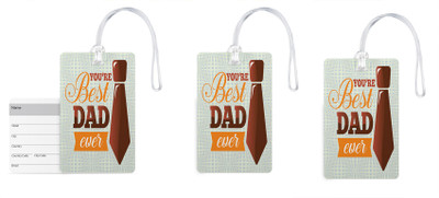 

100yellow Luggage Tags- You Are The Best Dad Ever Printed Gloss Finish PVC Bag Tag with Silicon Strap- Gift For Dad-Pack Of 3 Luggage Tag(Multicolor)
