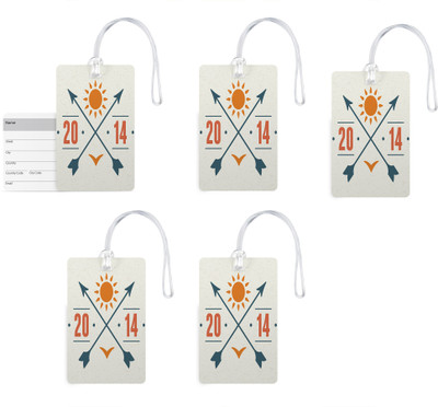 

100yellow Luggage Tags- Printed High Quality Gloss Finish PVC Bag Tag with Silicon Strap- Ideal For Travel-Pack Of 5 Luggage Tag(Multicolor)