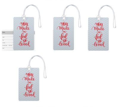 

100yellow Luggage Tags- Love Quotes Printed High Quality PVC Tag with Silicon Strap- Ideal For Gift-Pack Of 4 Luggage Tag(Multicolor)