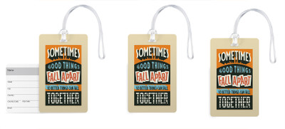 

100yellow Luggage Tags- Inspirational Printed Gloss Finish PVC Bag Tag with Silicon Strap- Ideal For Travel-Pack Of 3 Luggage Tag(Multicolor)
