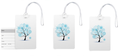 

100yellow Luggage Tags- Printed High Quality Gloss Finish PVC Tag with Silicon Strap- Ideal For Travel-Pack Of 3 Luggage Tag(Multicolor)