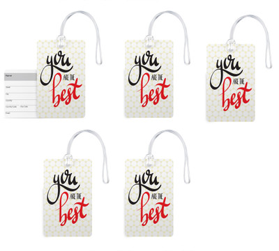 

100yellow Luggage Tags- Quote Printed Gloss Finish PVC Tag with Silicon Strap- Ideal For Gift-Pack Of 5 Luggage Tag(Multicolor)