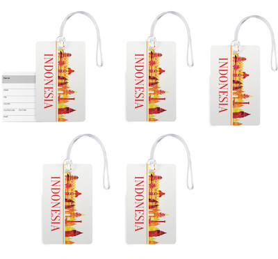

100yellow Luggage Tags- Printed High Quality Gloss Finish PVC Travel/Bag Tag with Silicon Strap- Ideal For Gift-Pack Of 5 Luggage Tag(Multicolor)
