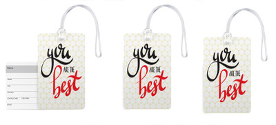

100yellow Luggage Tags- Quote Printed Gloss Finish PVC Tag with Silicon Strap- Ideal For Gift-Pack Of 3 Luggage Tag(Multicolor)