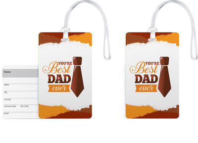

100yellow Luggage Tags- You Are The Best Dad Ever Print PVC Bag Tag with Silicon Strap- Gift For Dad-Pack Of 2 Luggage Tag(Multicolor)