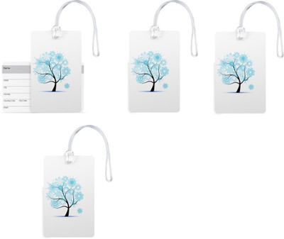 

100yellow Luggage Tags- Printed High Quality Gloss Finish PVC Tag with Silicon Strap- Ideal For Travel-Pack Of 4 Luggage Tag(Multicolor)