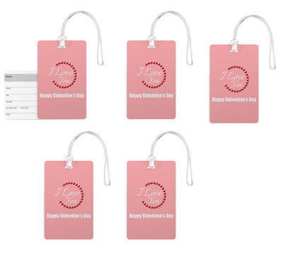 

100yellow Luggage Tags- Happy Valentine Day Printed High Quality PVC Tag with Silicon Strap- Ideal For Gift-Pack Of 5 Luggage Tag(Multicolor)