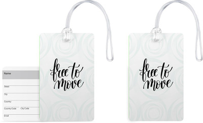 

100yellow Luggage Tags- Quote Printed High Quality PVC Bag Tag with Silicon Strap- Ideal For Travel-Pack Of 2 Luggage Tag(Multicolor)