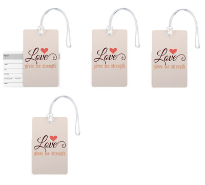 

100yellow Luggage Tags- Love Quote Printed Premium PVC Travel Tag with Silicon Strap- Ideal For Gift-Pack Of 4 Luggage Tag(Multicolor)