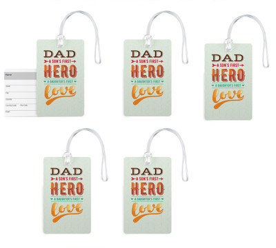 

100yellow Luggage Tags- Designer Printed Gloss Finish PVC Bag/Travel Tag with Silicon Strap- Gift For Father-Pack Of 5 Luggage Tag(Multicolor)