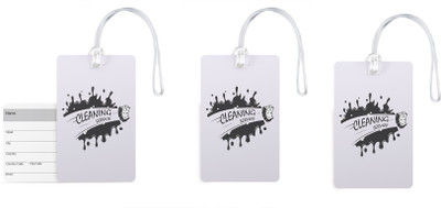 

100yellow Luggage Tags- Designer Print High Quality Gloss Finish PVC Bag Tag with Silicon Strap- Ideal For Gift-Pack Of 3 Luggage Tag(Multicolor)