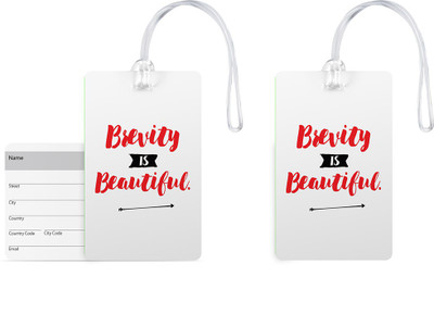 

100yellow Luggage Tags- Quote Printed Designer High Quality PVC Bag Tag with Silicon Strap- Ideal For Travel-Pack Of 2 Luggage Tag(Multicolor)