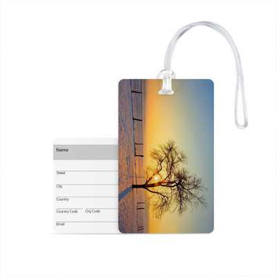 

100yellow Luggage Tag- Natural Scenery Printed Designer Luggage Travel Baggage Tags with Silicon Strap- Ideal For Travel Luggage Tag(Multicolor)