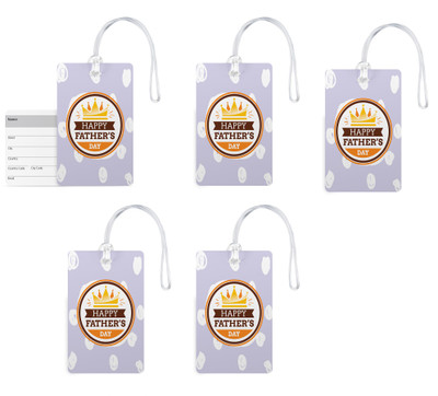 

100yellow Luggage Tags- Happy Father’s Day Print Gloss Finish PVC Bag/Travel Tag with Silicon Strap- Gift For Father-Pack Of 5 Luggage Tag(Multicolor)