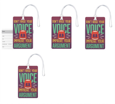 

100yellow Luggage Tags- Motivational Print High Quality PVC Bag Tag with Silicon Strap- Ideal For Travel-Pack Of 4 Luggage Tag(Multicolor)