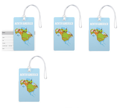 

100yellow Luggage Tags- Printed High Quality Gloss Finish PVC Bag Tag with Silicon Strap- Ideal For Gift-Pack Of 4 Luggage Tag(Multicolor)
