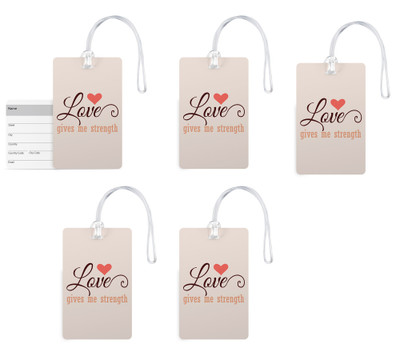 

100yellow Luggage Tags- Love Quote Printed Premium PVC Travel Tag with Silicon Strap- Ideal For Gift-Pack Of 5 Luggage Tag(Multicolor)