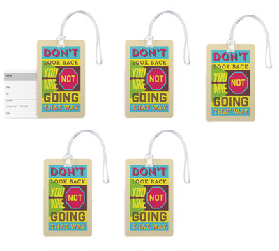 

100yellow Luggage Tags- Motivational Printed Gloss Finish PVC Bag Tag with Silicon Strap- Ideal For Travel-Pack Of 5 Luggage Tag(Multicolor)