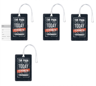 

100yellow Luggage Tags- Motivational Printed Gloss Finish PVC Bag Tag with Silicon Strap- Ideal For Travel-Pack Of 4 Luggage Tag(Multicolor)