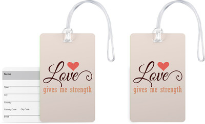 

100yellow Luggage Tags- Love Quote Printed Premium PVC Travel Tag with Silicon Strap- Ideal For Gift-Pack Of 2 Luggage Tag(Multicolor)