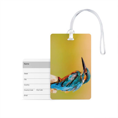 

100yellow Luggage Tag- Bird Printed High Quality PVC Travel/Bag Tag with Silicon Strap- Ideal For Gift Luggage Tag(Multicolor)