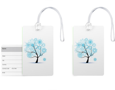 

100yellow Luggage Tags- Printed High Quality Gloss Finish PVC Tag with Silicon Strap- Ideal For Travel-Pack Of 2 Luggage Tag(Multicolor)