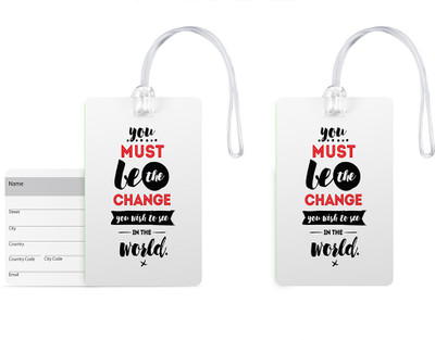 

100yellow Luggage Tags- Motivational Print High Quality PVC Bag Tag with Silicon Strap- Ideal For Travel-Pack Of 2 Luggage Tag(Multicolor)