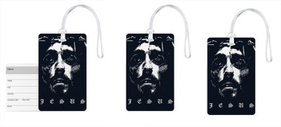 

100yellow Luggage Tags- Lord Jesus Printed PVC Travel Tag with Silicon Strap- Ideal For Gift-Pack Of 3 Luggage Tag(Multicolor)
