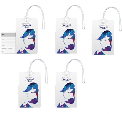 

100yellow Luggage Tags- Happy Mother’s Day Print Premium PVC Bag Tag with Silicon Strap- Gift For Mother-Pack Of 5 Luggage Tag(Multicolor)