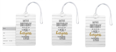

100yellow Luggage Tags Printed Gloss High Quality PVC Bag Tag with Silicon Strap By 100yellow- Ideal For Gift-Pack Of 3 Luggage Tag(Multicolor)